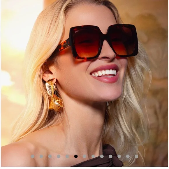 DIFF 🤎🤎 Eyewear Emily in Paris Sylvie Tortoise Square Sunglasses NIB - Picture 12 of 15
